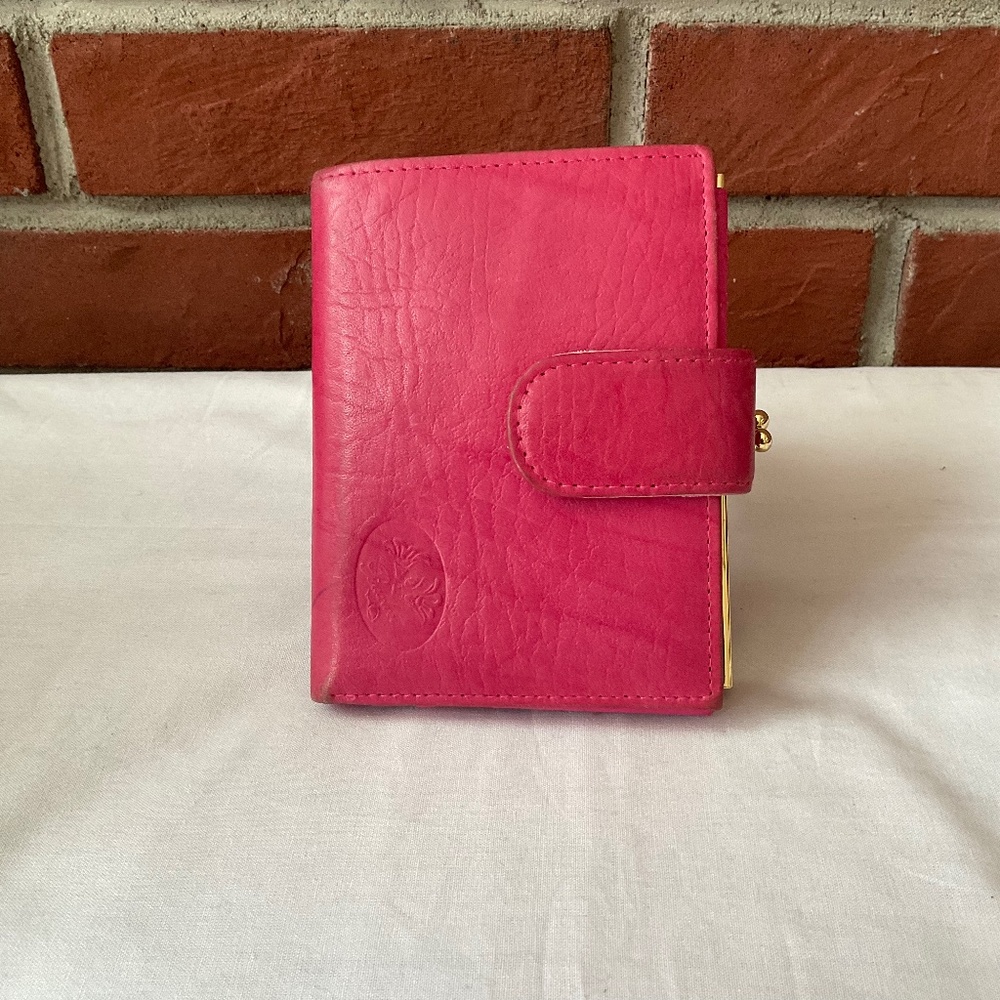 BUXTON PINK LEATHER FRENCH WALLET